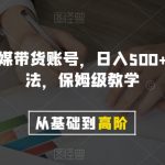 剪辑新闻官媒带货账号，日入500+，快速爆单法，保姆级教学【揭秘】