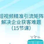 （7983期）企业短视频精准引流矩阵获客，解决企业获客难题（15节课）