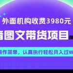 （7970期）外面收费3980元的抖音图文带货项目保姆级教程，操作简单，认真执行月入过W