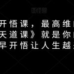 天道思维开悟课，最高维的能量是开悟，《天道课》就是你的开悟钥匙，尽早开悟让人生越来越顺