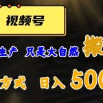 视频号轻松搬运日赚500+，一个1分钟1条原创视频【揭秘】