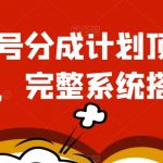 视频号分成计划顶级思路，完整系统搭建【揭秘】