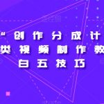 视频号“创作分成计划”2.0四大类视频制作教程+小白五技巧【揭秘】