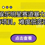 小红书娱乐明星赛道暴力起号，蓝海项目，难度低变现快【揭秘】