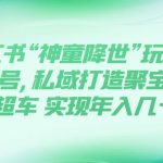 （7673期）小红书“神童降世”玩法 暴力起号,私域打造聚宝盆 弯道超车 实现年入几十万