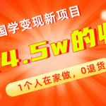 （7568期）全新蓝海，国学变现新项目，1个人在家做，0退货，3天4.5w收益【178G资料】