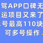 （7314期）有驾APP口碑无脑搬运项目又来了，单号最高110块，可多号操作