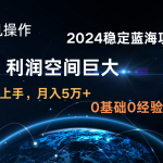 2024新蓝海项目 暴力冷门长期稳定  纯手机操作 单日收益3000+ 小白当天上手