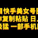 蓝海项目快手美女号图文玩法，无脑操作复制粘贴，日入1000+流量超级猛一部手机即可操作【揭秘】