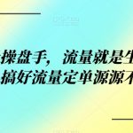 公域流量操盘手，流量就是生意的基石，搞好流量定单源源不断