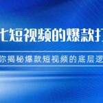 （7161期）商业化短视频的爆款打造课：手把手带你揭秘爆款短视频的底层逻辑（9节课）