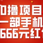 0撸项目，一部手机领666元红包，操作无难点