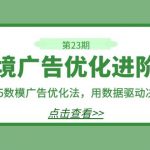 （7131期）跨境广告·优化进阶课·第23期，8*15数模广告优化法，用数据驱动决策