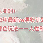 （7111期）月入9000+2023年9月最新yw男粉计划绿色玩法——人性之利益