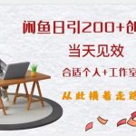 闲鱼精准引流创业粉，日引200+，当天见效，从此横着走