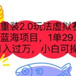 （7037期）电脑重装2.0玩法虚拟赛道，长期蓝海项目 一单29.9不等 月入过万 小白可操作