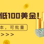 （6975期）单号最低100美金，零成本，小白无脑操作。可复制，可扩大。