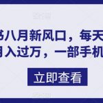 （6851期）八月新风口，小红书虚拟项目一天收入1000+，实战揭秘