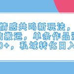 （6758期）抖音情感共鸣新玩法，知乎无脑搬运，单条作品涨粉5000+，私域转化日入500