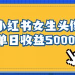 #原创
                                 
                                                                （6725期）长期稳定项目，小红书女生头像号，最高单日收益5000+适合在家做的副业项目