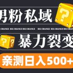 （6677期）男粉项目，一个作品变现1000+，新渠道新玩法，一部手机实现月入过万