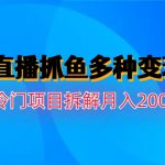 （6656期）水边直播抓鱼多种变现途径冷门项目月入200w拆解