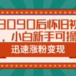 （6492期）抖音8090后怀旧视频玩法，小白新手可操作，迅速涨粉变现（教程+素材）