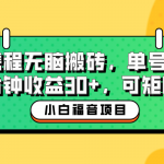 （6450期）小白新手福音：携程无脑搬砖项目，单号操作10分钟收益30+，可矩阵可放大