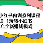 （6444期）2023小红书内训系列课程，从0-1玩转小红书，开启全新赚钱模式