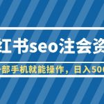 （6366期）小红书seo注会资料，一部手机就能操作，日入500+（教程+资料）