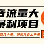 （6237期）抖音流量大战暴利项目：一个品爆了少数几十单，多则几百上千单（原价1288）