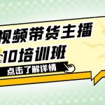 （6106期）短视频带货主播0-10培训班 1.6·亿直播公司主播培训负责人教你做好直播带货