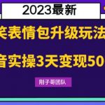 （6069期）搞笑表情包升级玩法，简单操作，抖音实操3天变现500+