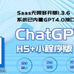 （5811期） Saas无限多开版ChatGPT小程序+H5，系统已内置GPT4.0接口，可无限开通坑位