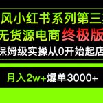 （5723期）小红书无货源电商爆单终极版【视频教程+实战手册】保姆级实操从0起店爆单