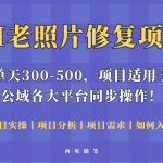 （5721期）人人都能做的AI老照片修复项目，0成本0基础即可轻松上手，祝你快速变现！