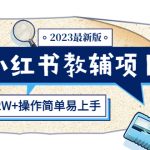 （5515期）小红书教辅项目2023最新版：收益上限高（月入2W+操作简单易上手）