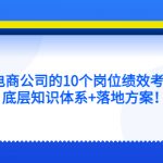 （5390期）电商公司的10个岗位绩效考核的底层知识体系+落地方案！