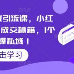 （5352期）小红书私域引流课，小红书引流私域成交秘籍，1个月加爆私域！