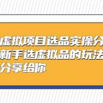 （5314期）黄岛主-淘宝虚拟项目选品实操分享课，适合新手选虚拟品的玩法 全盘分享给你