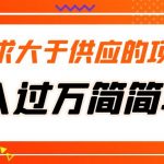 （5312期）需求大于供应的项目，月入过万简简单单，免费提供一手渠道