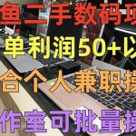 （5275期）闲鱼二手数码项目，个人副业低保收入一单50+以上，工作室批量放大操作