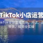 （5200期）TikTok小店运营 抢占TikTok全球蓝海市场，开店、运营、带货、投流全实操