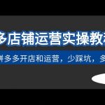 （4883期）拼多多店铺运营实操教程：快速学会拼多多开店和运营，少踩坑，多盈利