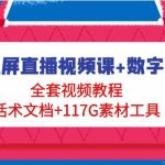 （4867期）红屏直播视频课+数字人，全套视频教程+话术文档+117G素材工具