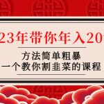 （4764期）韭菜-联盟· 2023年带你年入20w+方法简单粗暴，一个教你割韭菜的课程