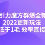 （4368期）2022引力魔方群爆全新战术：2022更新玩法，PPC低于1毛 效率直接提升