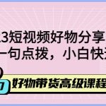 （4620期）2023短视频好物分享带货，好物带货高级课程，轻松一句点拨，小白快速上手