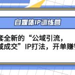 （4290期）自媒体IP训练营(12+13期)一套全新的“公域引流，私域成交”IP打法 开单赚钱