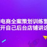 （4268期）电商全案策划训练营：全程打开自己后台店铺讲这个案例（9节课时）